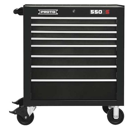 550S Series Rolling Tool Cabinet, 8 Drawer, Black, Steel, 34 in W x 25-1/4 in D x 41 in H MPN:J553441-8BK
