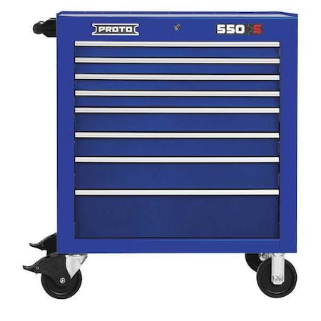 550S Series Rolling Tool Cabinet, 8 Drawer, Blue, Steel, 34 in W x 25-1/4 in D x 41 in H MPN:J553441-8BL