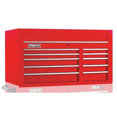 550S Series Top Chest, 10 Drawer, Red, Steel, 50 in W x 25-1/4 in D x 27 in H MPN:J555027-10RD