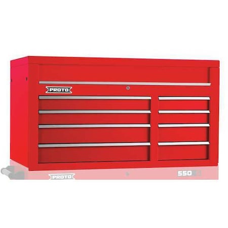 550S Series Top Chest, 8 Drawer, Red, Steel, 50 in W x 25-1/4 in D x 27 in H MPN:J555027-8RD