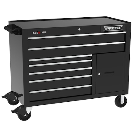 550 Series Rolling Tool Cabinet, 7 Drawer, Black, Steel, 50 in W x 25-1/4 in D x 41 in H MPN:J555041B-7BK-1S