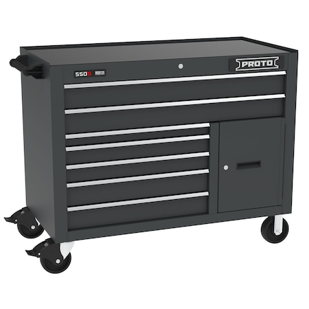 550 Series Rolling Tool Cabinet, 7 Drawer, Dual Black, Steel, 50 in W x 25-1/4 in D x 41 in H MPN:J555041B-7DB-1S