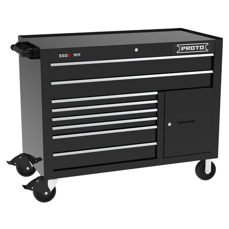 550 Series Rolling Tool Cabinet, 8 Drawer, Dual Black, Steel, 50 in W x 25-1/4 in D x 41 in H MPN:J555041B-8DB-1S