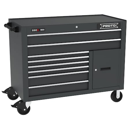550 Series Rolling Cabinet, 8 Drawer, Dual Black, Steel, 50 in W x 25-1/4 in D x 41 in H MPN:J555041B-8DB-2S