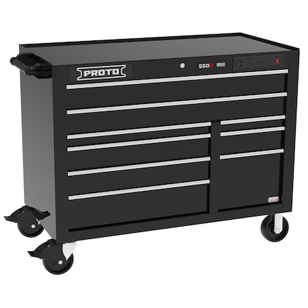 550 Series Rolling Cabinet, 9 Drawer, Black, 50 in W x 25-1/4 in D x 41 in H MPN:J555041B-9BKPDP