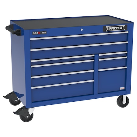 550 Series Rolling Tool Cabinet, 9 Drawer, Blue, 50 in W x 25-1/4 in D x 41 in H MPN:J555041B-9BLPD