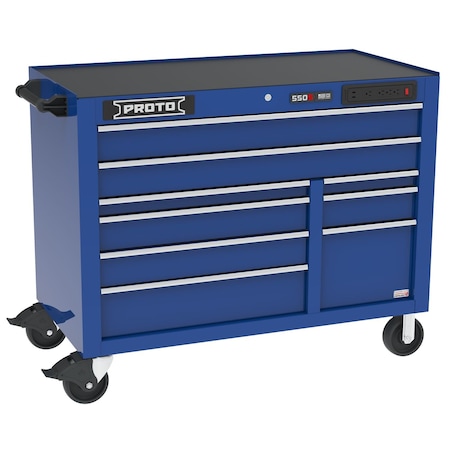 550 Series Rolling Cabinet, 9 Drawer, Blue, 50 in W x 25-1/4 in D x 41 in H MPN:J555041B-9BLPDP