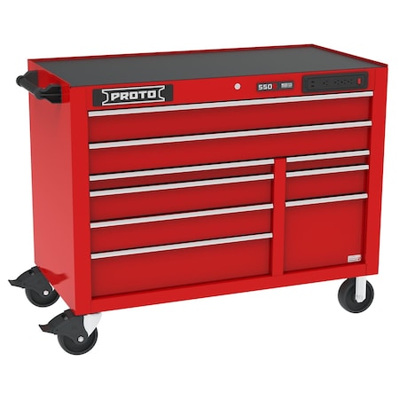 550 Series Rolling Cabinet, 9 Drawer, Red, 50 in W x 25-1/4 in D x 41 in H MPN:J555041B-9RDPDP