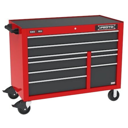 550 Series Tool Cabinet, 9 Drawer, Red/Gray, 50 in W x 25-1/4 in D x 41 in H MPN:J555041B-9SGPD