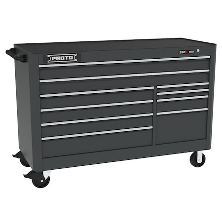 550 Series Rolling Tool Cabinet, 10 Drawer, Dual Black, 66 in W x 25-1/4 in D x 46 in H MPN:J556646B-10DB