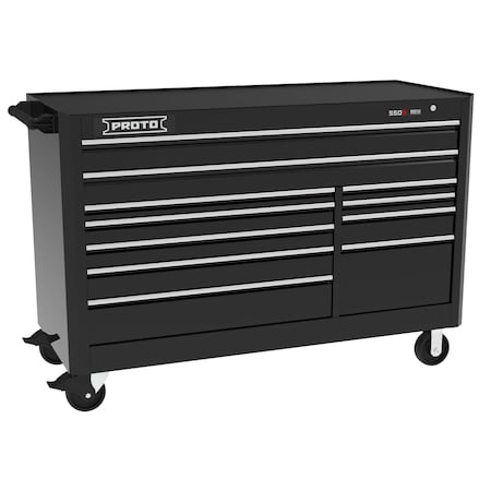 550 Series Rolling Tool Cabinet, 11 Drawer, Black, Steel, 66 in W x 27 in D x 46 in H MPN:J556646B-11BK