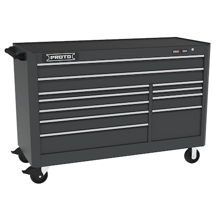 550 Series Rolling Tool Cabinet, 11 Drawer, Dual Black, Steel, 66 in W x 27 in D x 46 in H MPN:J556646B-11DB