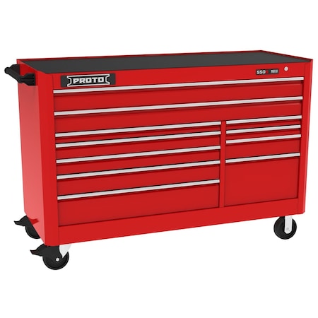 550 Series Rolling Tool Cabinet, 11 Drawer, Red, Steel, 66 in W x 27 in D x 46 in H MPN:J556646B-11RD