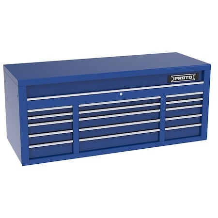 550 Series Top Chest, 15 Drawer, Blue, 67 in W x 25-1/4 in D x 27 in H MPN:J556727B-15BL