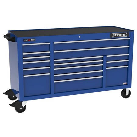 550 Series Rolling Cabinet, 16 Drawer, Blue, 67 in W x 25-1/4 in D x 41 in H MPN:J556741B-16BLPD