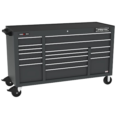 550 Series Rolling Tool Cabinet, 16 Drawer, Dual Black, 67 in W x 25 in D x 41 in H MPN:J556741B-16DBPD