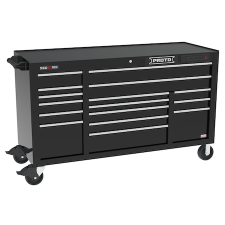 550 Series Rolling Cabinet, 16 Drawer, Black, 67 in W x 25-1/4 in D x 41 in H MPN:J556741B16BKPDP