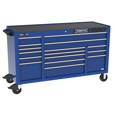 550 Series Rolling Tool Cabinet, 16 Drawer, Blue, 67 in W x 25-1/4 in D x 41 in H MPN:J556741B16BLPDP