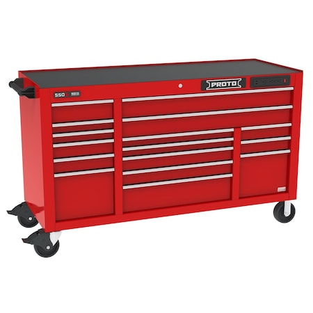 550 Series Rolling Tool Cabinet, 16 Drawer, Red, 67 in W x 25-1/4 in D x 41 in H MPN:J556741B16RDPDP