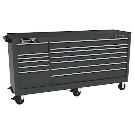 550 Series Rolling Tool Cabinet, 13 Drawer, Dual Black, Steel, 88 in W x 27 in D x 46-1/2 in H MPN:J558846B-13DB