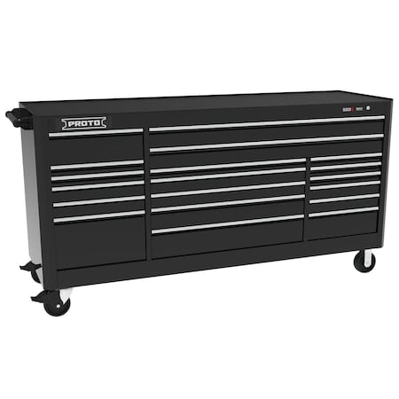 550 Series Rolling Tool Cabinet, 19 Drawer, Black, 88 in W x 27 in D x 46 in H MPN:J558846B-19BK