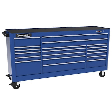550 Series Rolling Tool Cabinet, 19 Drawer, Blue, 88 in W x 27 in D x 46 in H MPN:J558846B-19BL