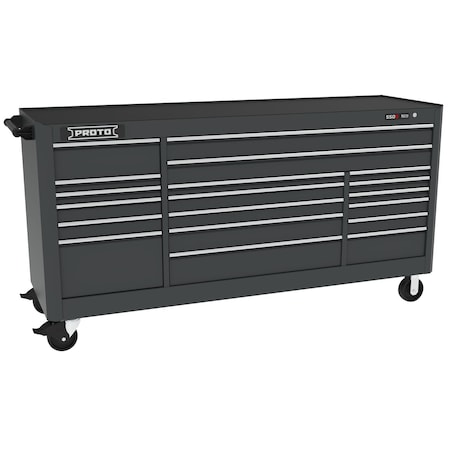 550 Series Rolling Tool Cabinet, 19 Drawer, Dual Black, 88 in W x 27 in D x 46 in H MPN:J558846B-19DB