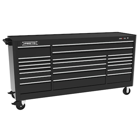 550 Series Rolling Tool Cabinet, 21 Drawer, Black, 88 in W x 27 in D x 46 in H MPN:J558846B-21BK