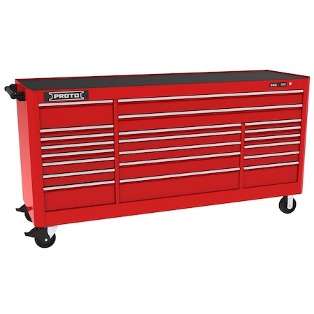 550 Series Rolling Tool Cabinet, 21 Drawer, Red, 88 in W x 27 in D x 46 in H MPN:J558846B-21RD