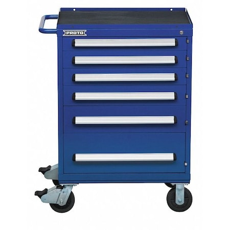 560 Series Rolling Tool Cabinet, 6 Drawer, Blue, Steel, 30 in W x 21-1/2 in D x 42-1/2 in H MPN:J563042-6BL