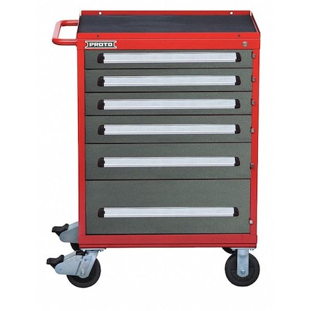 560 Series Rolling Tool Cabinet, 6 Drawer, Red/Gray, Steel, 30 in W x 21-1/2 in D x 42-1/2 in H MPN:J563042-6SG