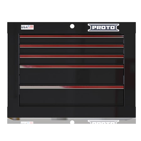 Velocity Top Chest, 5 Drawer, Black, Steel, 27 in W x 22-1/2 in D x 20 in H MPN:JSTV2720CS05BK