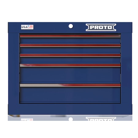 Velocity Top Chest, 5 Drawer, Blue, Steel, 27 in W x 22-1/2 in D x 20 in H MPN:JSTV2720CS05BL