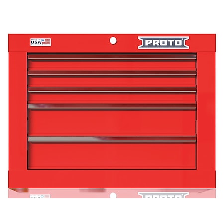 Velocity Top Chest, 5 Drawer, Red, Steel, 27 in W x 22-1/2 in D x 20 in H MPN:JSTV2720CS05RD