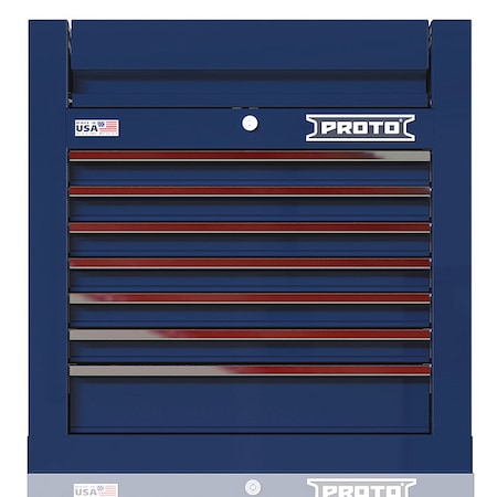 Velocity Top Chest, 7 Drawer, Blue, Steel, 27 in W x 22-1/2 in D x 28 in H MPN:JSTV2728CS07BL