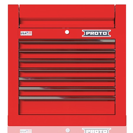 Velocity Top Chest, 7 Drawer, Red, Steel, 27 in W x 22-1/2 in D x 28 in H MPN:JSTV2728CS07RD
