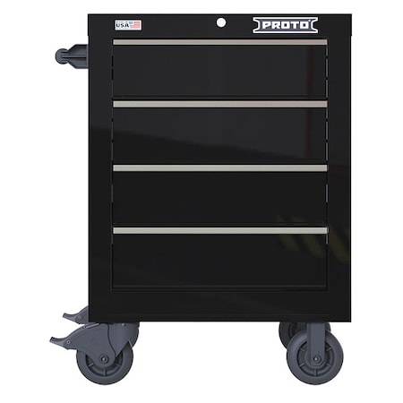 Velocity Rolling Tool Cabinet, 4 Drawer, Black, Steel, 27 in W x 22-1/2 in D x 38-1/2 in H MPN:JSTV2739RS04BK
