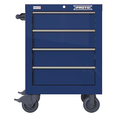 Velocity Rolling Tool Cabinet, 4 Drawer, Blue, Steel, 27 in W x 22-1/2 in D x 38-1/2 in H MPN:JSTV2739RS04BL