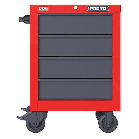 Velocity Rolling Tool Cabinet, 4 Drawer, Red/Gray, Steel, 27 in W x 22-1/2 in D x 38-1/2 in H MPN:JSTV2739RS04RG