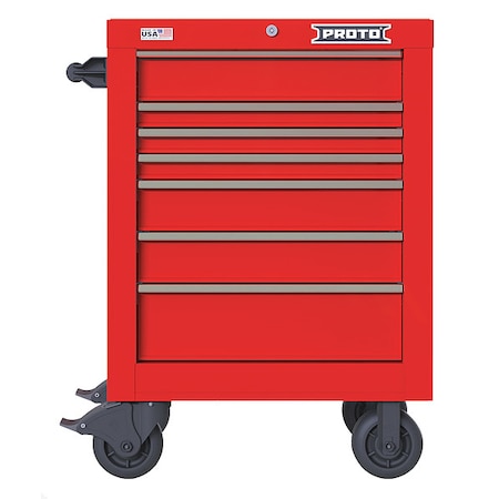 Velocity Rolling Tool Cabinet, 7 Drawer, Red, Steel, 27 in W x 22-1/2 in D x 38-1/2 in H MPN:JSTV2739RS07RD