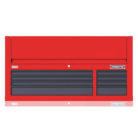 Velocity Top Chest, 8 Drawer, Red/Gray, Steel, 55 in W x 22-1/2 in D x 28 in H MPN:JSTV5528CD08RG
