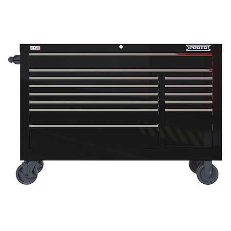 Velocity Rolling Tool Cabinet, 13 Drawer, Black, Steel, 55 in W x 22-1/2 in D x 38-1/2 in H MPN:JSTV5539RD13BK