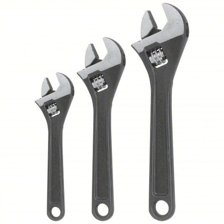 3 Piece Black Oxide Adjustable Wrench Set MPN:J795SA
