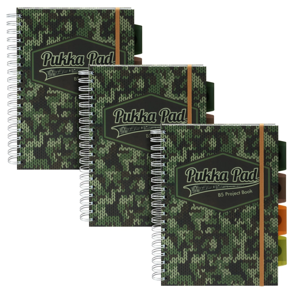 Pukka Pads B5 Project Book, Camo, Pack 3 MPN:PUK9756CAM