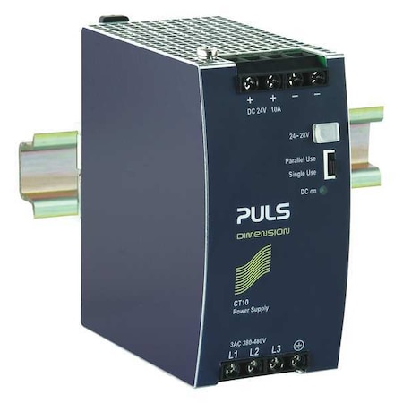DC Power Supply, 380/480V AC, 24/28V DC, 240 W, 8.6 A, DIN Rail MPN:CT10.241