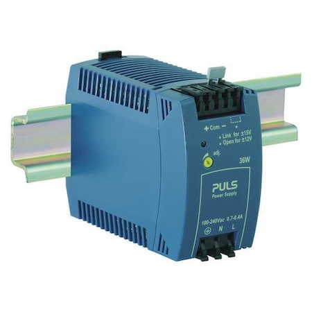 DC Power Supply, 100/240V AC, 12/15V DC, 36 W, 2.5 A, 2.8 A, DIN Rail MPN:ML30.106