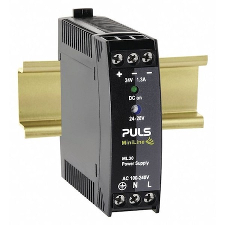DC Power Supply, 100/240V AC, 24/28V DC, 30 W, 1.3 A, DIN Rail MPN:ML30.241