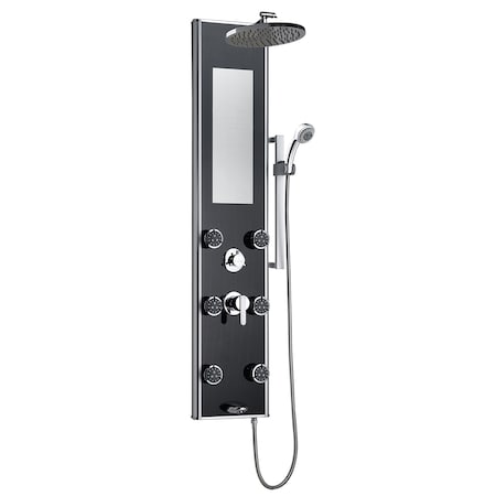 Black Glass Shower Panel-Leilani Showerspa MPN:1022-B