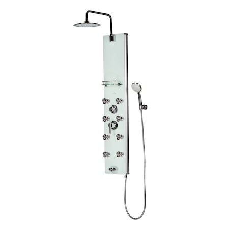 White Glass Shower Panel-Lahaina Showerspa MPN:1030