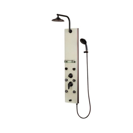 White Venetian Glass Orb Shower Panel-Barcelona Showerspa MPN:1040
